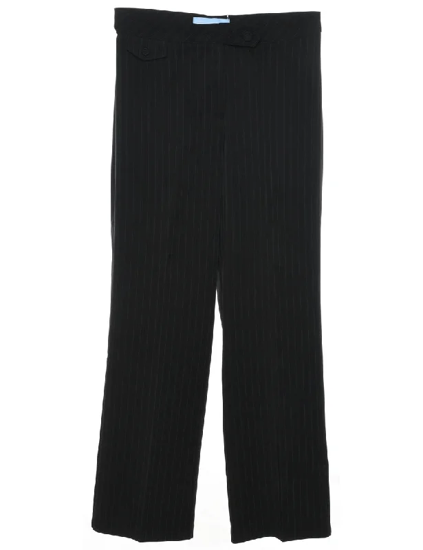 Pinstriped Black Classic Trousers - W32 L31 Trousers Denim Distressed