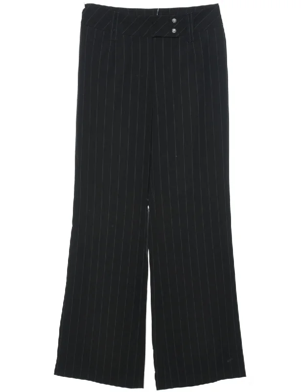 Striped Black Classic Trousers - W27 L29 Trousers cozy soft