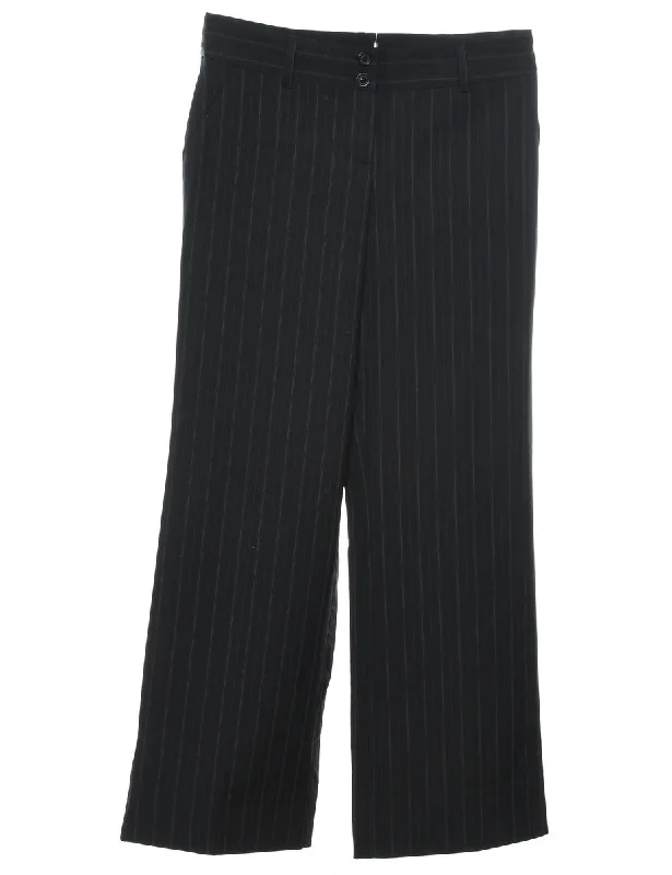 Striped Black Trousers - W30 L30 Trousers Denim Blue