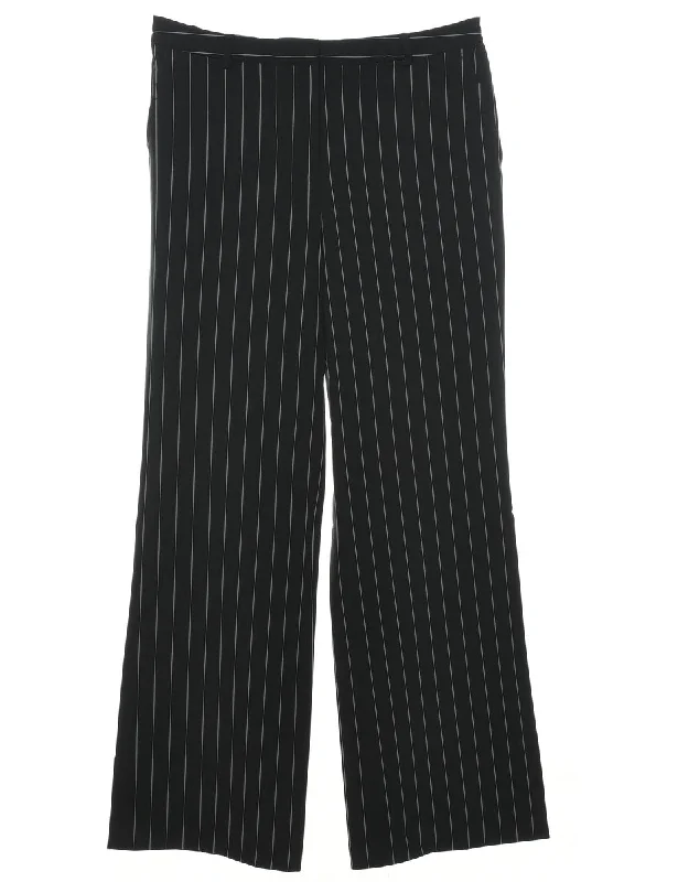 Striped Black Trousers - W30 L31 Trousers Versatile Stylish