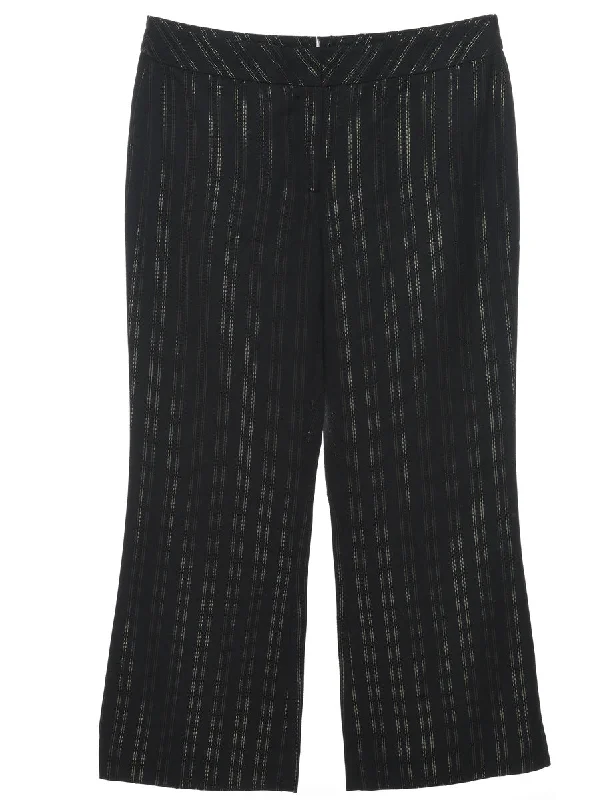 Striped Black Trousers - W32 L26 Trousers chic fashionable