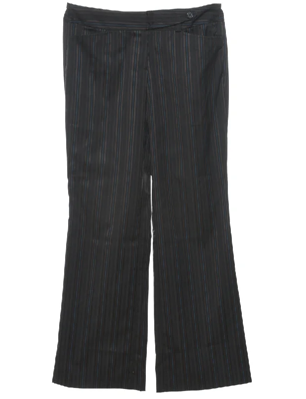 Striped Trousers - W33 L32 Chinos Cotton Straight Leg