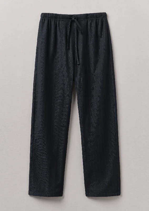 Suki Panelled Wool Cotton Trousers | Dark Indigo Trousers Winter Warm