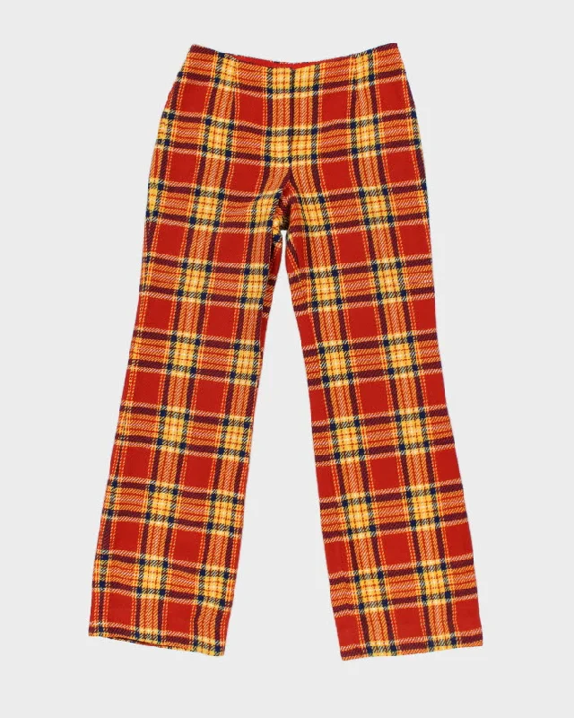 Vintage 70s Pandora Checked Wool Trousers - W30 L31 Trousers cozy comfortable