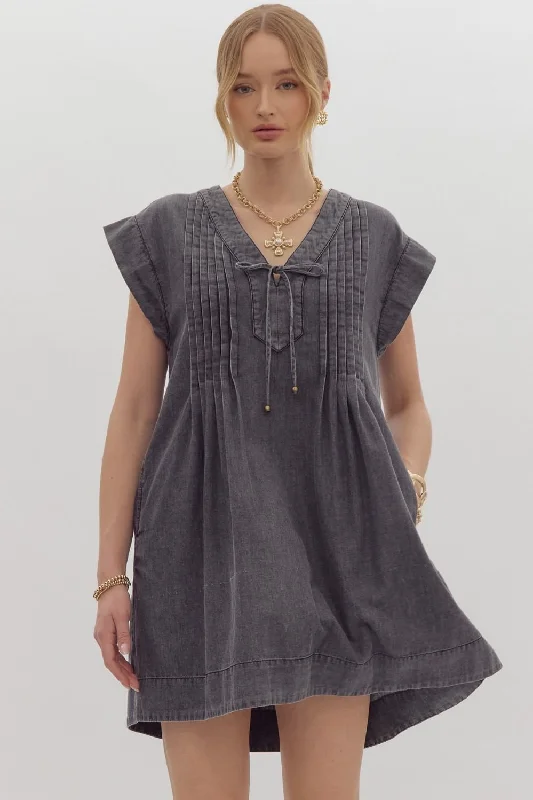 Acid Black Denim Dress