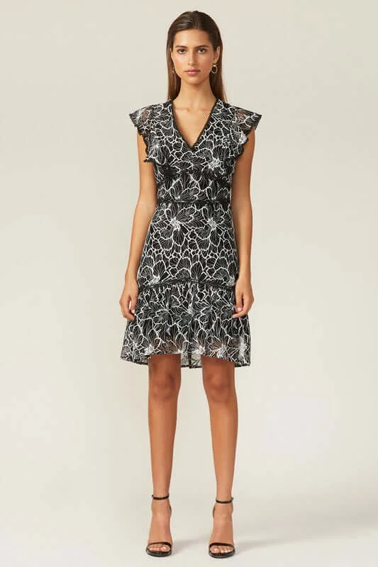 Adelyn Rae Black and White Lace Dress
