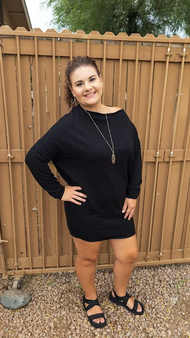 Classy & Sassy Sweater Dress - Black - MEDIUM - FINAL SALE