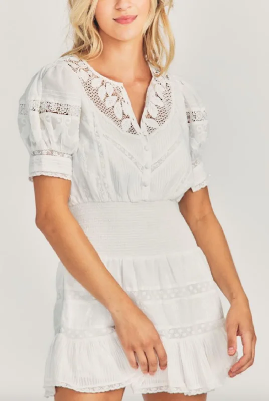 Love Shack Fancy Jaislyn Dress True White