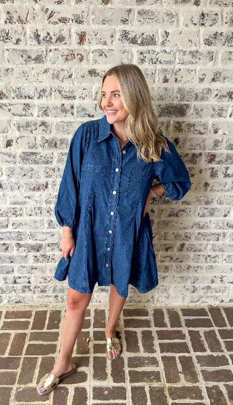 Denim Collared Dress