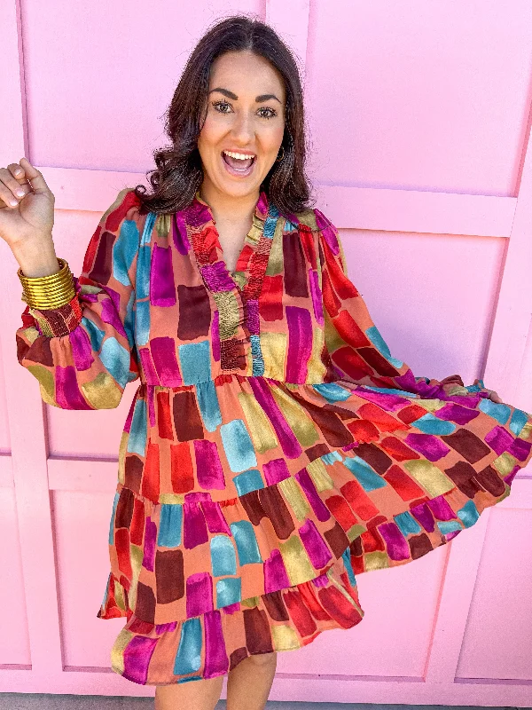 Golden Patchwork Dress