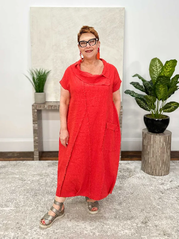 Brigitte Dress, Red