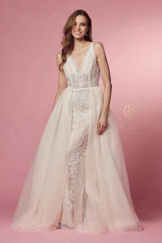 NOX ANABEL E474 Lace Applique Tulle A-Line Dress