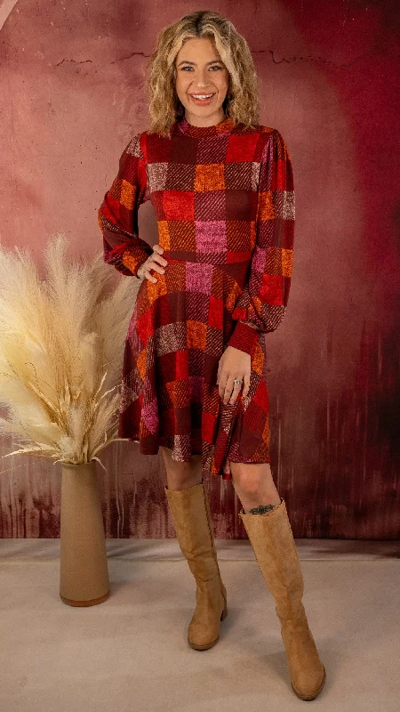 Out For The Day Checkered Dress
