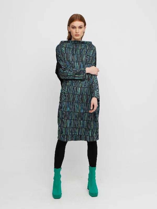 Funnel Neck Slouch Dress, Volcano