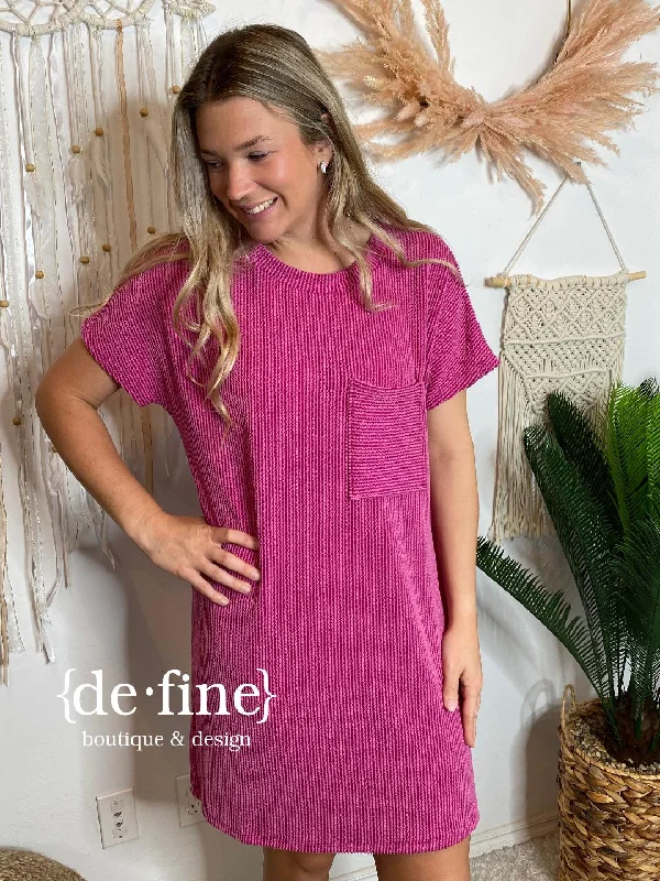 Ribbed Textured Dress in LOTS of Colors - Regular & Curvy
