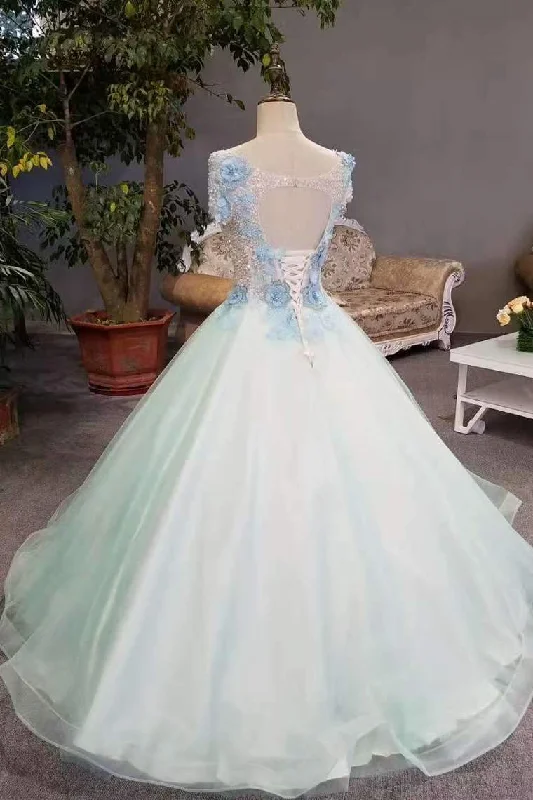 New Arrival Scoop Neck Wedding Dresses Lace Up Floor Length With Beads And Flowers Tunics Wedding white