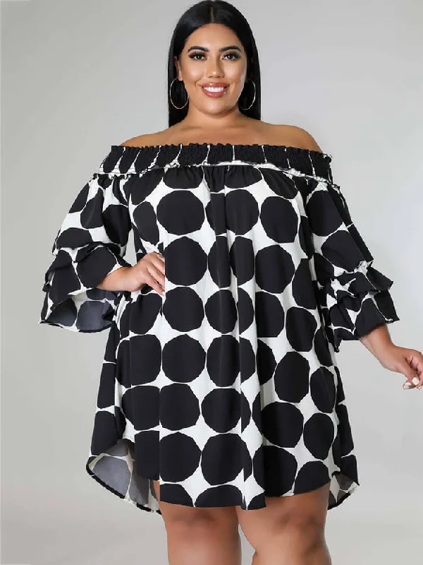 Chiffon Flare Sleeve Printed Mini Dresses Maxi Flowy Bohemian