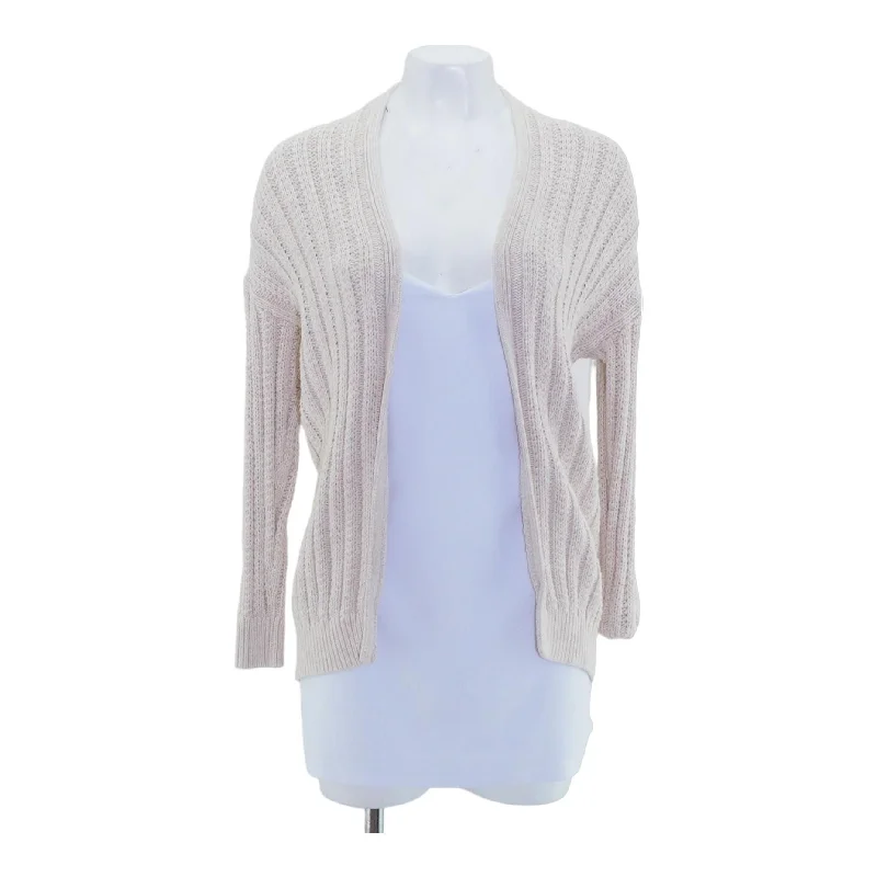 Beige Solid Cardigan Sweater Polka Dot Checkered Tartan