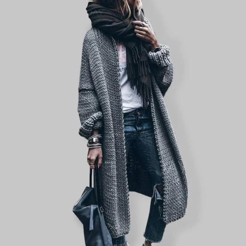 Classic Knit Long Cardigan Sweater Iron Safe Non-Iron Wrinkle Free