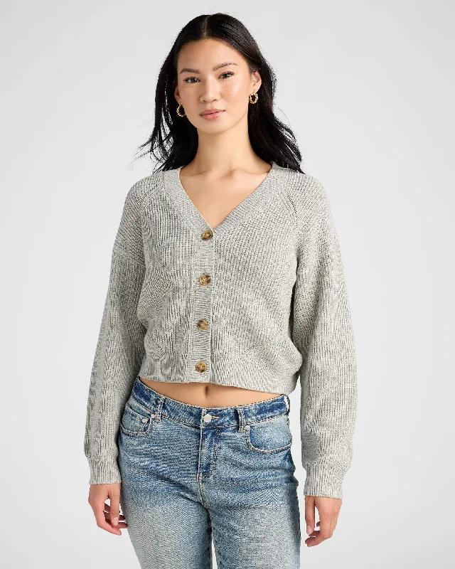 Coastal V-Neck Cardigan Chenille Brocade Lace