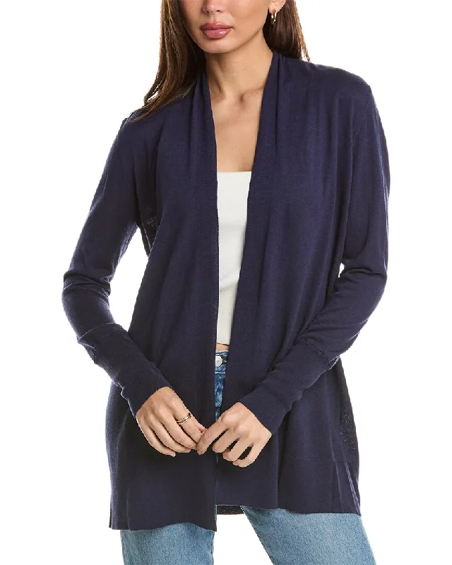 Forte Cashmere Easy Silk & Cashmere-Blend Cardigan Welt Pockets Slit Pockets Flap Pockets