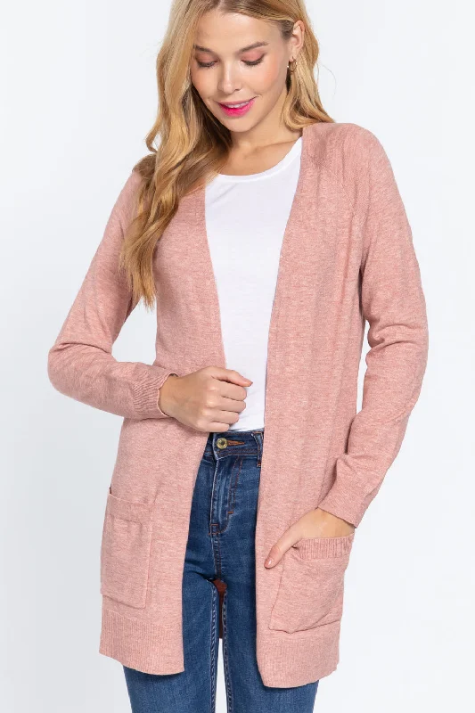 Raglan Slv Open Sweater Cardigan Stylish Fashionable Trendy