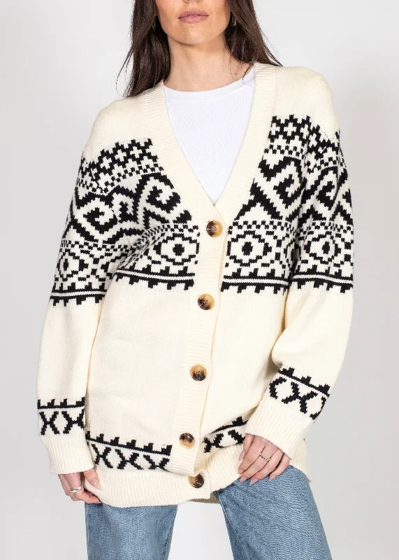 Fair Isle Cardigan Asymmetrical,ymmetric Pencil Cardigan