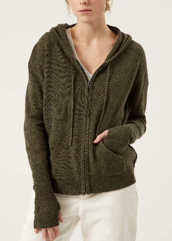 Lina Wool And Cashmere Hooded Cardigan Sequined Glittery Shiny