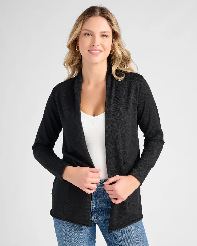 Long Sleeve Solid Cardigan with Pockets Slim Fit Regular Fit Oversized